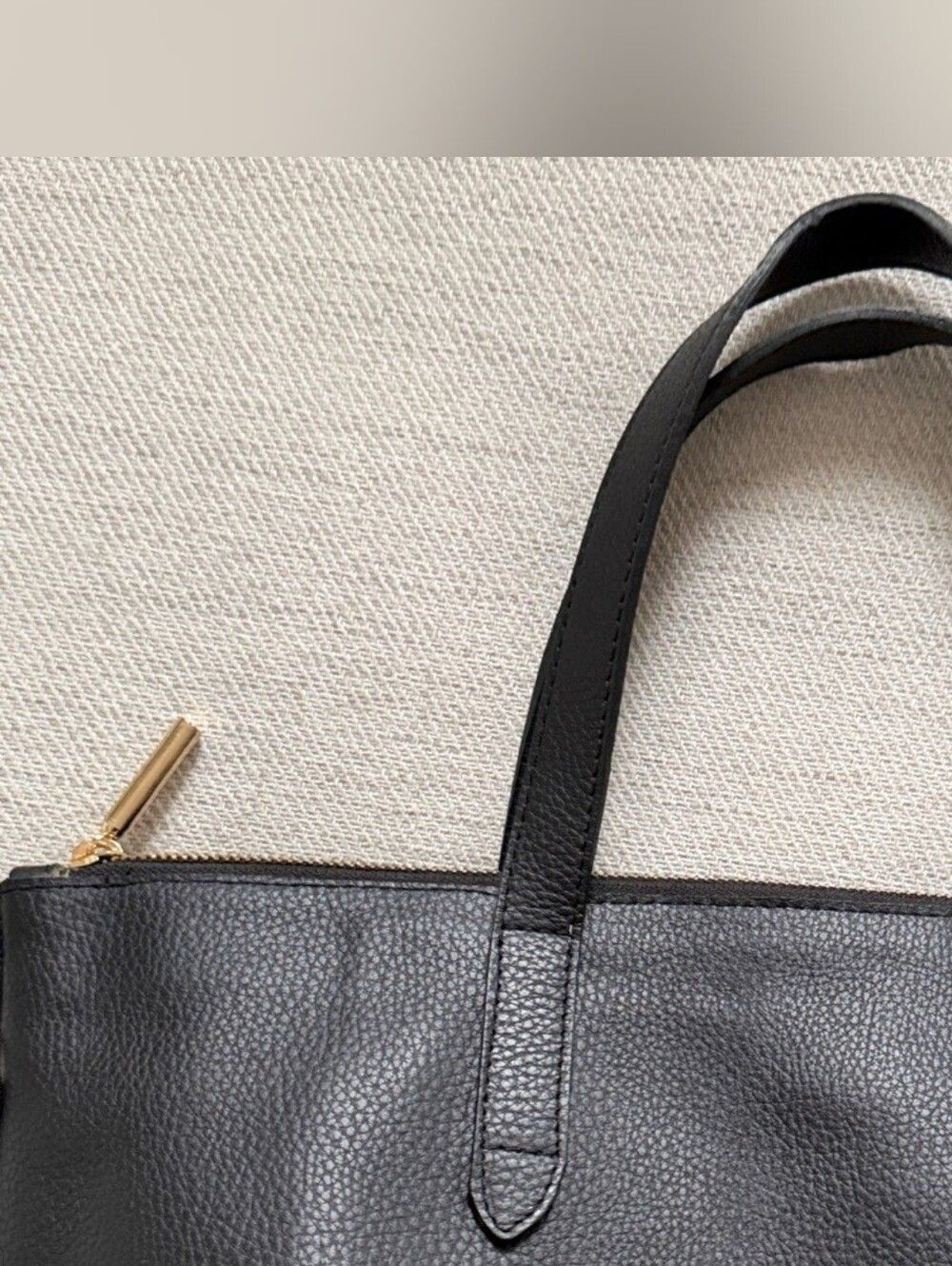 NWOT Cuyana Classic Pebbled Leather Zipper Tote Bag Black - Picture 10 of 15